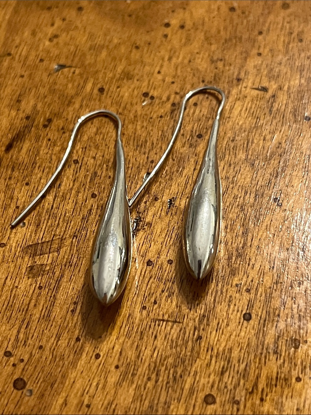 Silver Toned Tear Drop Earrings